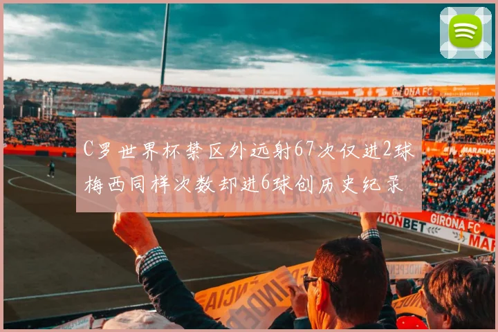 C罗世界杯禁区外远射67次仅进2球梅西同样次数却进6球创历史纪录